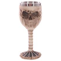 Superb gotisches Glas mit Schädeln und Knochen