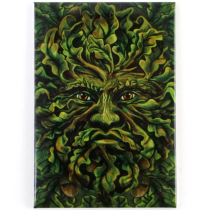 Heidnischer Magnet, der den Geist des Waldes, den grünen Mann, darstellt