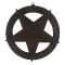 Heidnische Holzdekoration, die ein Pentagramm in einem Kreis darstellt.