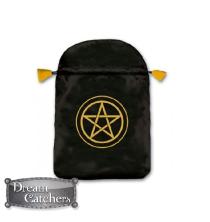 Satin purse printed with a pentacle, ideal for storing your tarots and oracles