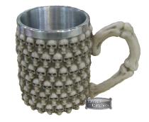 Resin beer mug with skulls everywhere