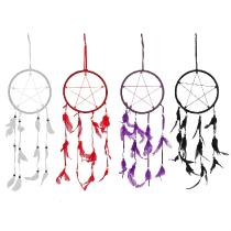 Dreamcatcher with pentacle and color fringes
