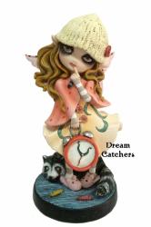Adorable little steampunk fairy and her clock, in search of lost time