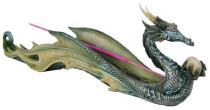 Superb incense burner in the shape of a dragon in shimmering colors