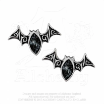 Pair of gothic earrings by Alchemy Gothic shaped bat