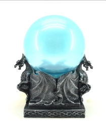 Blue ball of light with grey dragons