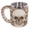 Resin beer mug with skull and skeleton