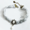 Grey necklace with white beads to finalize your gothic or steampunk outfit
