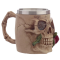 Resin Beer Mug with Skull and Rose