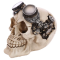 Figurine of skull, resin, with mechanical gears and goggle steampunk