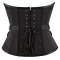 Black gothic underbust corset, subtly angel and demon.