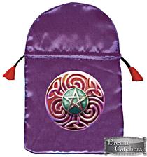 Monedero de satén púrpura para proteger tus cartas de tarot y oráculos