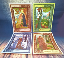 Conjunto de 4 postales de Amandine Labarre sobre los sabbats paganos