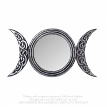 Espejo celta y pagano, en forma de luna triple, de la Alquimia Gótica