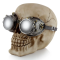 figurilla del cráneo, resina, con steampunk gafas