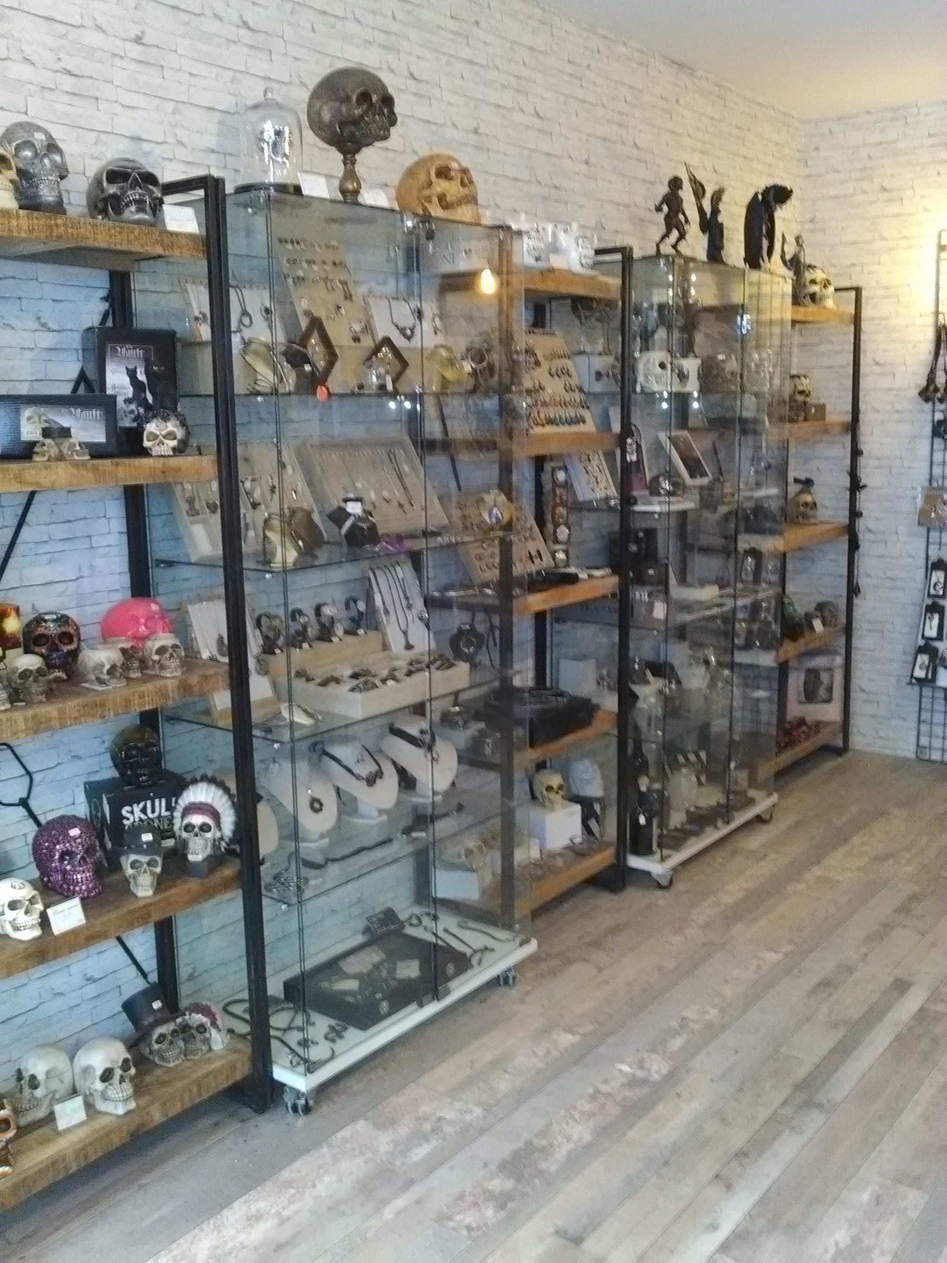 Collection de crânes et figurines gothique