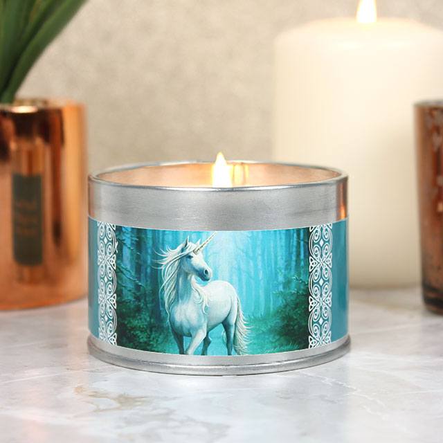 Unicorn candle by Anne Stokes
