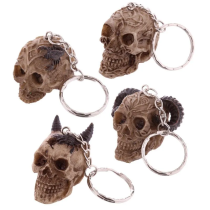 Porte-clés en résine en forme de crâne