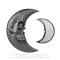 Miroir à main gothique, en forme de tête de lune, par Alchemy Gothic