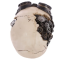 Figurine de crâne, en résine, avec engrenages mécaniques et goggle steampunk