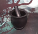 Mortar and pestle in marble - Black - Large